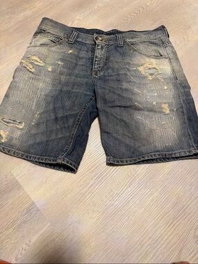 Miss Sixty Distressed Blue Denim Jean Shorts